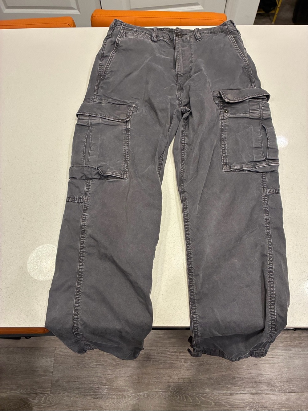 American Eagle Gray Cargo Pants with Multiple Utility Pockets